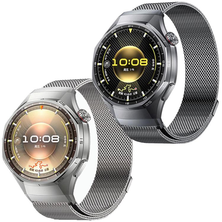 Pulsante Interfaccia senza soluzione di continuità Cinturino per orologio Milanese magnetico in acciaio inossidabile, For Huawei Watch GT 6 Pro