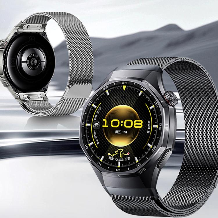 Pulsante Interfaccia senza soluzione di continuità Cinturino per orologio Milanese magnetico in acciaio inossidabile, For Huawei Watch GT 6 Pro