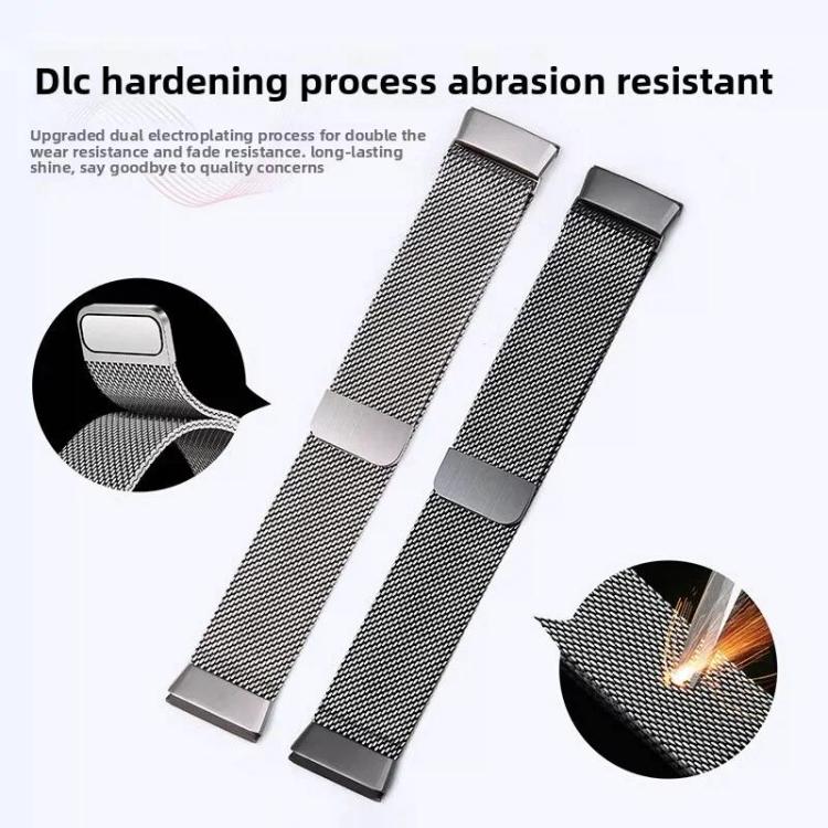Pulsante Interfaccia senza soluzione di continuità Cinturino per orologio Milanese magnetico in acciaio inossidabile, For Huawei Watch GT 6 Pro