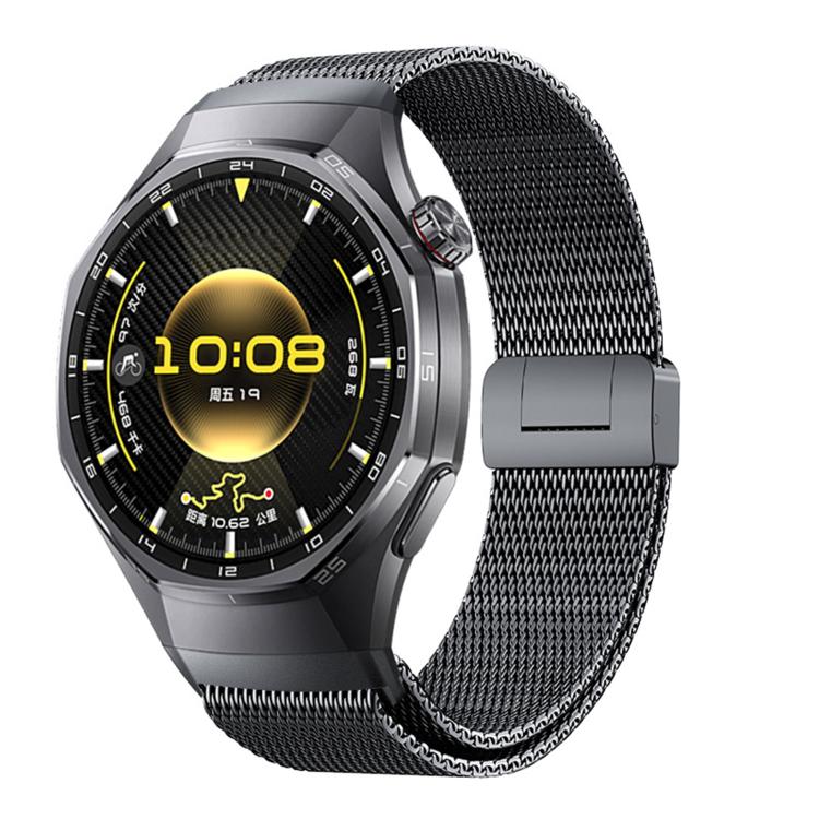 Pulsante di pressione Interfaccia senza soluzione di continuità Fibbia magnetica Milan Cinturino in lega di titanio, For Huawei Watch GT 6 Pro