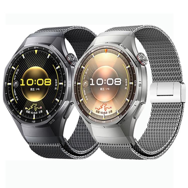 Pulsante di pressione Interfaccia senza soluzione di continuità Fibbia magnetica Milan Cinturino in lega di titanio, For Huawei Watch GT 6 Pro