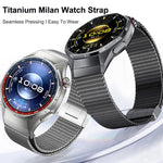 Pulsante di pressione Interfaccia senza soluzione di continuità Fibbia magnetica Milan Cinturino in lega di titanio, For Huawei Watch GT 6 Pro