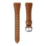 Cinturino per orologio in vera pelle con fibbia sottile in argento e trattamento a cera., 18mm
