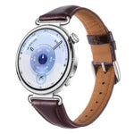 Cinturino per orologio in vera pelle con fibbia sottile in argento e trattamento a cera., 18mm