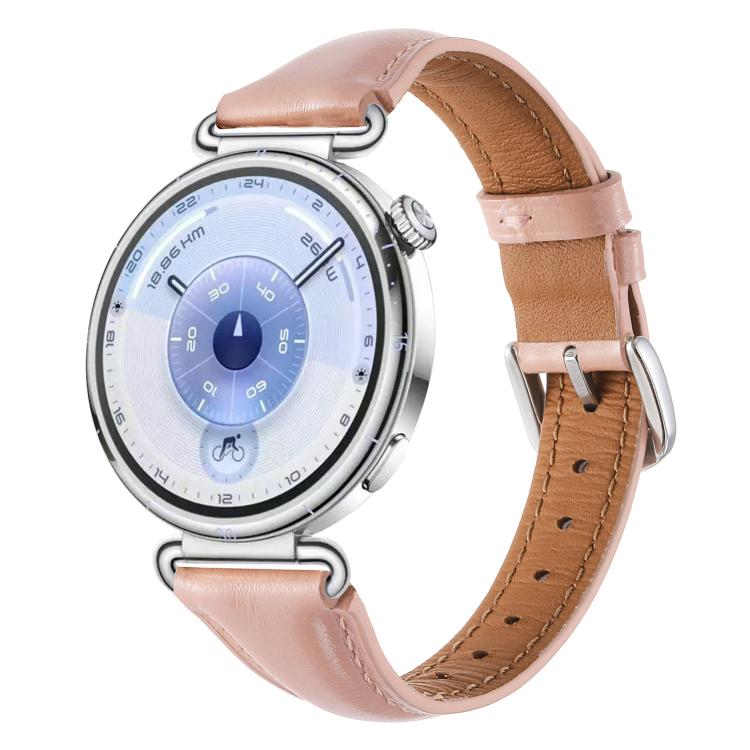 Cinturino per orologio in vera pelle con fibbia sottile in argento e trattamento a cera., 18mm