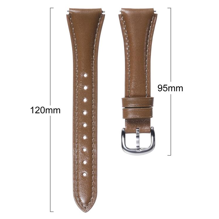 Cinturino per orologio in vera pelle con fibbia sottile in argento e trattamento a cera., 18mm