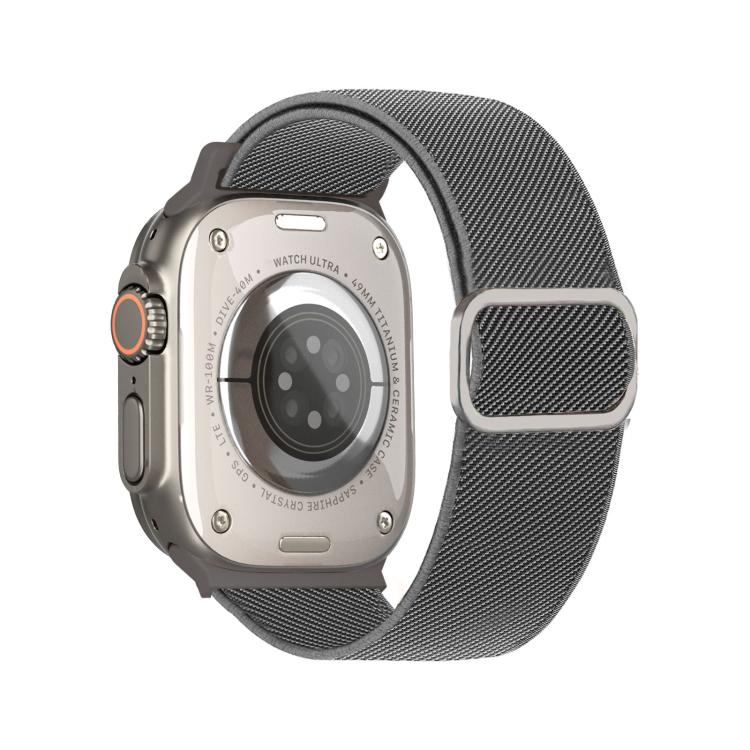 Cinturino elastico in nylon con fibbia ad anello a D e strisce diagonali per orologio., For Apple Watch 46mm / 49mm / 45mm / 44mm, For Apple Watch 42mm / 41mm / 40mm / 38mm