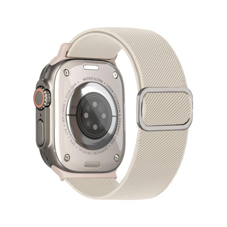 Cinturino elastico in nylon con fibbia ad anello a D e strisce diagonali per orologio., For Apple Watch 46mm / 49mm / 45mm / 44mm, For Apple Watch 42mm / 41mm / 40mm / 38mm