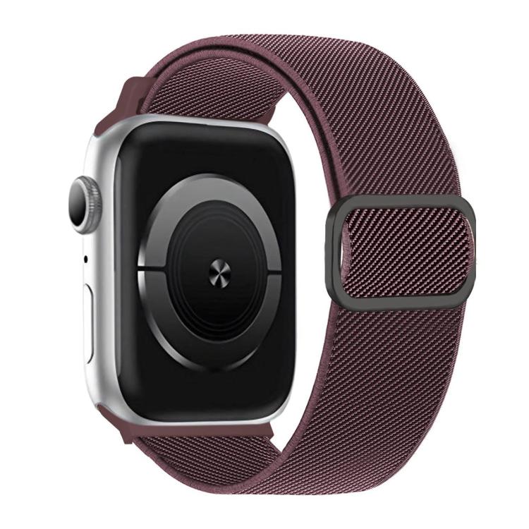 Cinturino elastico in nylon con fibbia ad anello a D e strisce diagonali per orologio., For Apple Watch 46mm / 49mm / 45mm / 44mm, For Apple Watch 42mm / 41mm / 40mm / 38mm