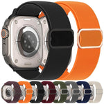 Cinturino elastico in nylon con fibbia ad anello a D e strisce diagonali per orologio., For Apple Watch 46mm / 49mm / 45mm / 44mm, For Apple Watch 42mm / 41mm / 40mm / 38mm