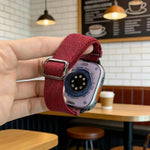 Cinturino elastico in nylon con fibbia ad anello a D e strisce diagonali per orologio., For Apple Watch 46mm / 49mm / 45mm / 44mm, For Apple Watch 42mm / 41mm / 40mm / 38mm