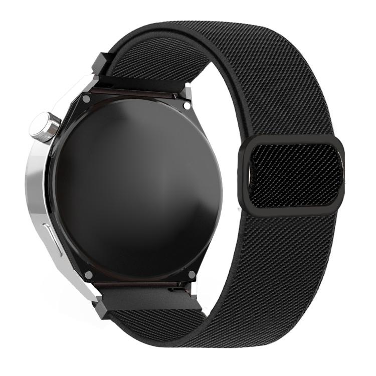 Cinturino elastico in nylon con fibbia ad anello a D e strisce diagonali per orologio., 22mm, 20mm