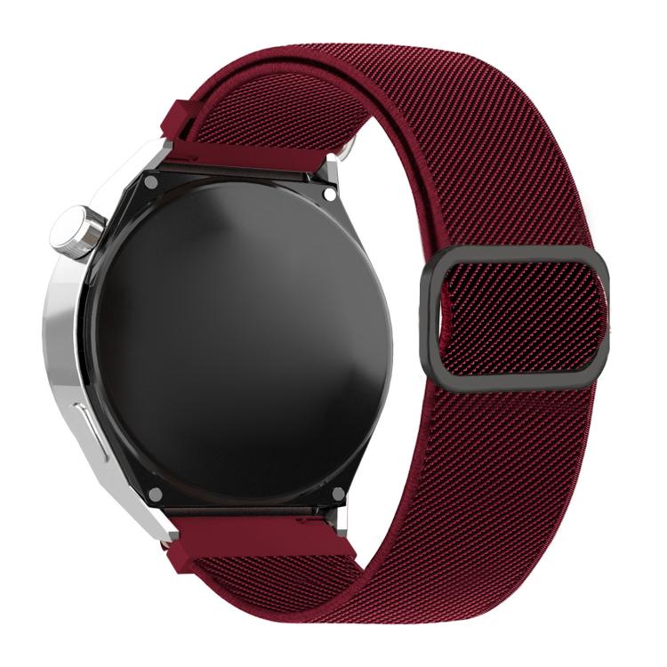 Cinturino elastico in nylon con fibbia ad anello a D e strisce diagonali per orologio., 22mm, 20mm