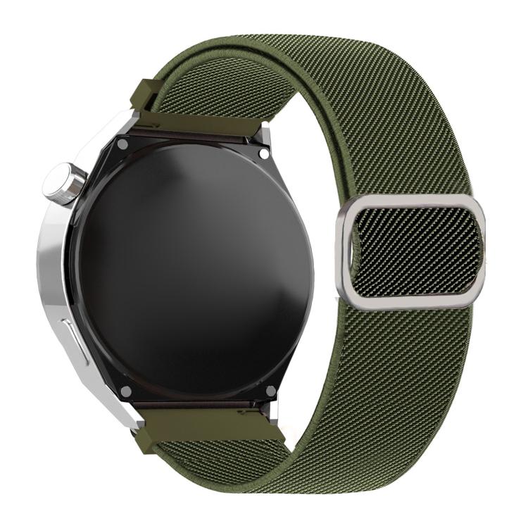 Cinturino elastico in nylon con fibbia ad anello a D e strisce diagonali per orologio., 22mm, 20mm