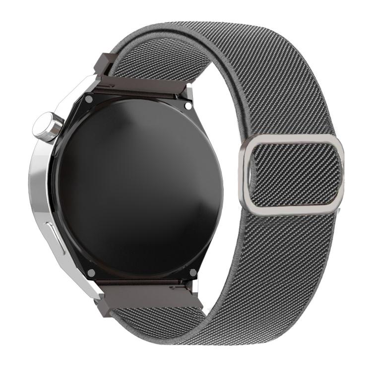 Cinturino elastico in nylon con fibbia ad anello a D e strisce diagonali per orologio., 22mm, 20mm