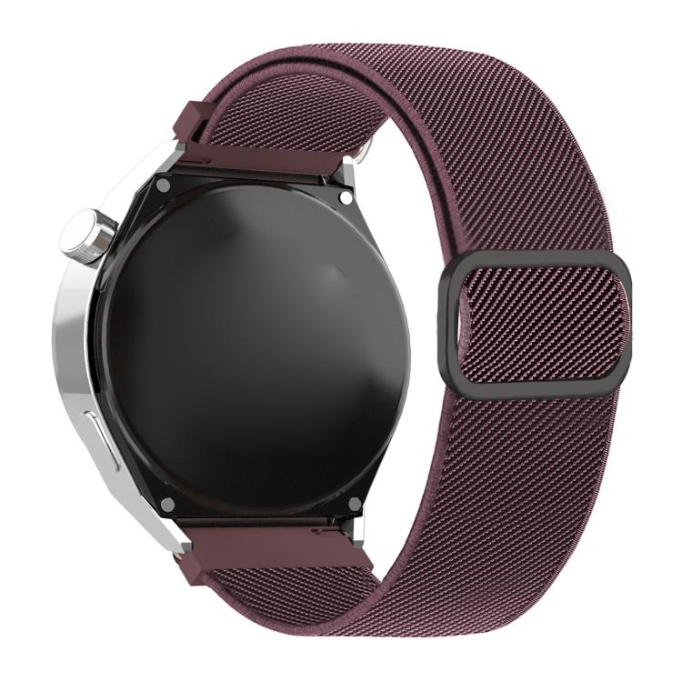 Cinturino elastico in nylon con fibbia ad anello a D e strisce diagonali per orologio., 22mm, 20mm
