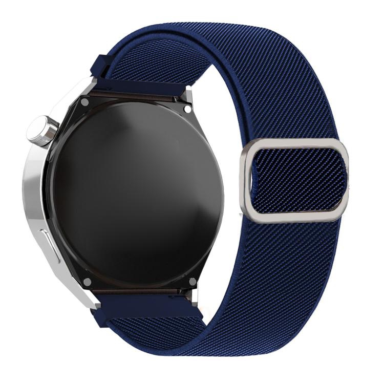 Cinturino elastico in nylon con fibbia ad anello a D e strisce diagonali per orologio., 22mm, 20mm