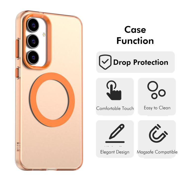 Custodia per telefono ENKAY Hat-Prince MagSafe Candy Color con pellicola in vetro al silicio e alluminio ad alta resistenza da 0,18 mm, For Samsung Galaxy S25 / S24 5G, For Samsung Galaxy S25+ / S24+ 5G, For Samsung Galaxy S25 Ultra 5G