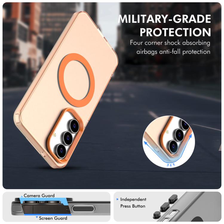 Custodia per telefono ENKAY Hat-Prince MagSafe Candy Color con pellicola in vetro al silicio e alluminio ad alta resistenza da 0,18 mm, For Samsung Galaxy S25 / S24 5G, For Samsung Galaxy S25+ / S24+ 5G, For Samsung Galaxy S25 Ultra 5G
