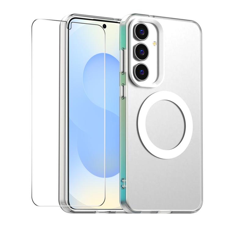 Custodia per telefono ENKAY Hat-Prince MagSafe Candy Color con pellicola in vetro al silicio e alluminio ad alta resistenza da 0,18 mm, For Samsung Galaxy S25 / S24 5G, For Samsung Galaxy S25+ / S24+ 5G, For Samsung Galaxy S25 Ultra 5G