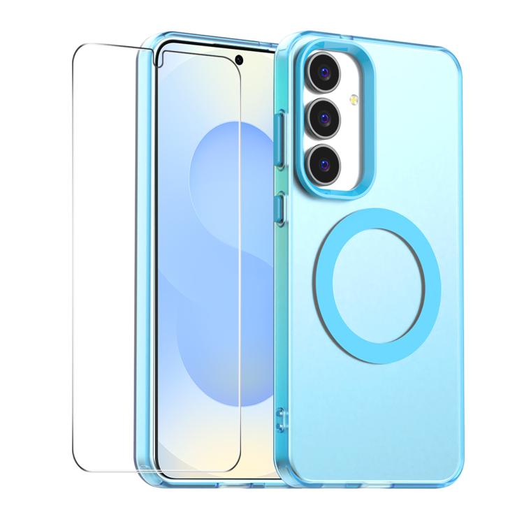 Custodia per telefono ENKAY Hat-Prince MagSafe Candy Color con pellicola in vetro al silicio e alluminio ad alta resistenza da 0,18 mm, For Samsung Galaxy S25 / S24 5G, For Samsung Galaxy S25+ / S24+ 5G, For Samsung Galaxy S25 Ultra 5G