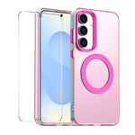 Custodia per telefono ENKAY Hat-Prince MagSafe Candy Color con pellicola in vetro al silicio e alluminio ad alta resistenza da 0,18 mm, For Samsung Galaxy S25 / S24 5G, For Samsung Galaxy S25+ / S24+ 5G, For Samsung Galaxy S25 Ultra 5G