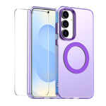 Custodia per telefono ENKAY Hat-Prince MagSafe Candy Color con pellicola in vetro al silicio e alluminio ad alta resistenza da 0,18 mm, For Samsung Galaxy S25 / S24 5G, For Samsung Galaxy S25+ / S24+ 5G, For Samsung Galaxy S25 Ultra 5G