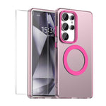 Custodia per telefono ENKAY Hat-Prince MagSafe Candy Color con pellicola in vetro al silicio e alluminio ad alta resistenza da 0,18 mm, For Samsung Galaxy S25 / S24 5G, For Samsung Galaxy S25+ / S24+ 5G, For Samsung Galaxy S25 Ultra 5G