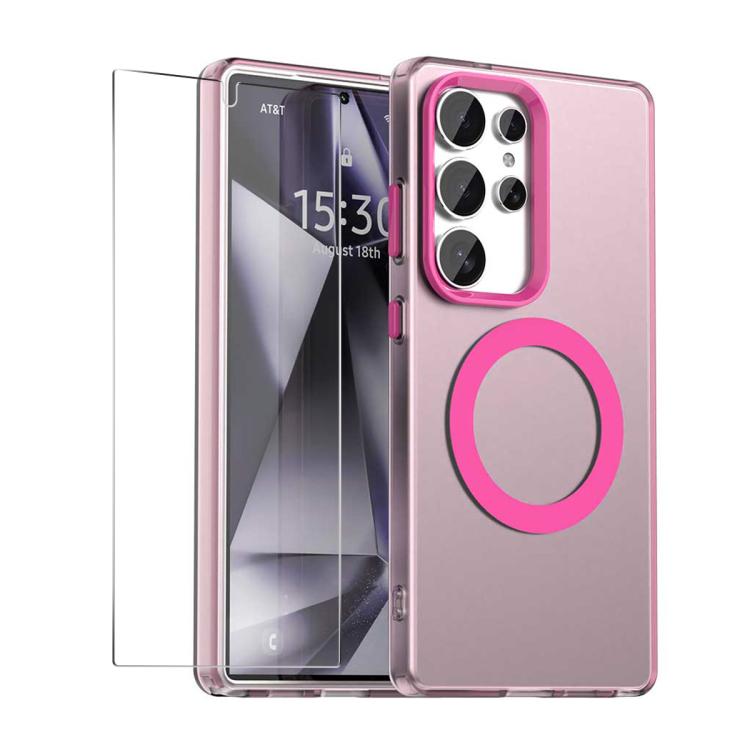 Custodia per telefono ENKAY Hat-Prince MagSafe Candy Color con pellicola in vetro al silicio e alluminio ad alta resistenza da 0,18 mm, For Samsung Galaxy S25 / S24 5G, For Samsung Galaxy S25+ / S24+ 5G, For Samsung Galaxy S25 Ultra 5G