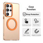 Custodia per telefono ENKAY Hat-Prince MagSafe Candy Color con pellicola in vetro al silicio e alluminio ad alta resistenza da 0,18 mm, For Samsung Galaxy S24 Ultra 5G