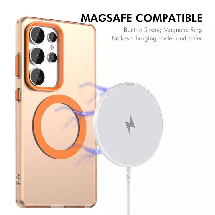 Custodia per telefono ENKAY Hat-Prince MagSafe Candy Color con pellicola in vetro al silicio e alluminio ad alta resistenza da 0,18 mm, For Samsung Galaxy S24 Ultra 5G