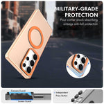 Custodia per telefono ENKAY Hat-Prince MagSafe Candy Color con pellicola in vetro al silicio e alluminio ad alta resistenza da 0,18 mm, For Samsung Galaxy S24 Ultra 5G