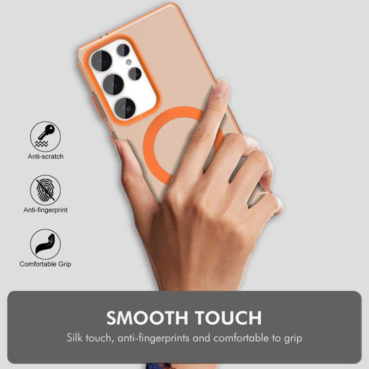Custodia per telefono ENKAY Hat-Prince MagSafe Candy Color con pellicola in vetro al silicio e alluminio ad alta resistenza da 0,18 mm, For Samsung Galaxy S24 Ultra 5G