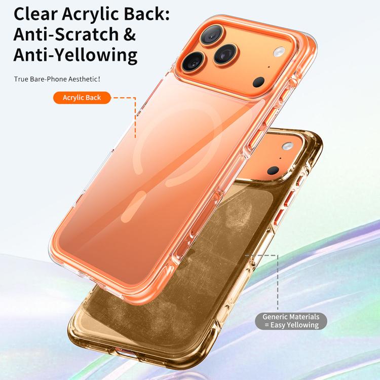 Custodia per telefono magnetica in acrilico trasparente con airbag sottovuoto, For iPhone 17 Pro Max, For iPhone 17 Pro, For iPhone 17