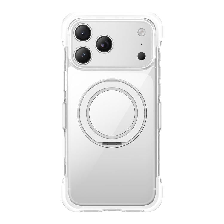 Custodia per telefono in acrilico trasparente con airbag sigillato sottovuoto e supporto magnetico girevole., For iPhone 17 Pro Max, For iPhone 17 Pro, For iPhone 17