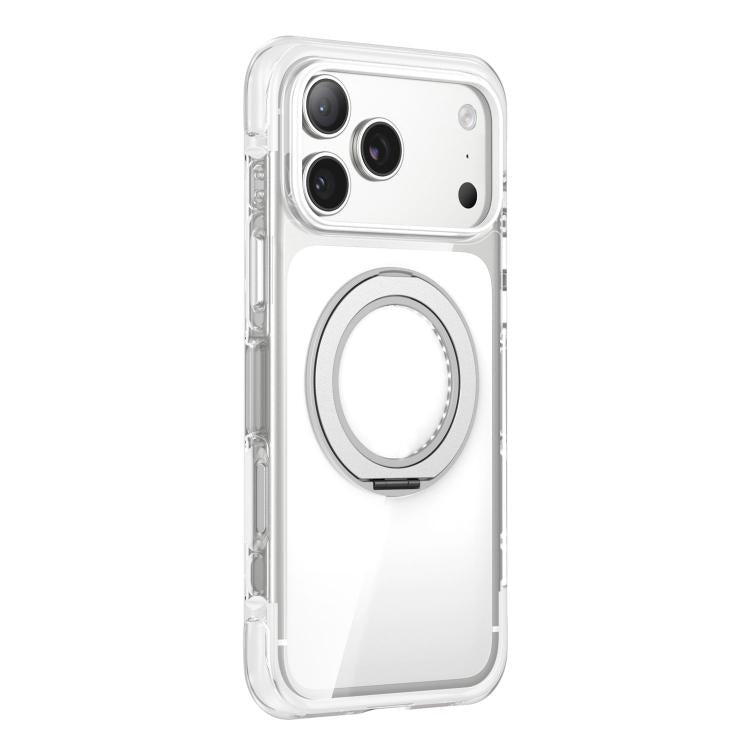 Custodia per telefono in acrilico trasparente con airbag sigillato sottovuoto e supporto magnetico girevole., For iPhone 17 Pro Max, For iPhone 17 Pro, For iPhone 17