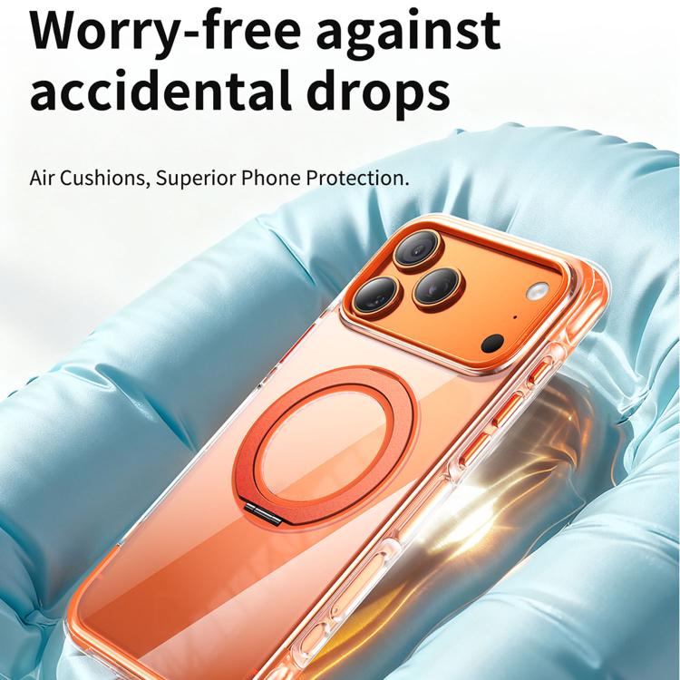 Custodia per telefono in acrilico trasparente con airbag sigillato sottovuoto e supporto magnetico girevole., For iPhone 17 Pro Max, For iPhone 17 Pro, For iPhone 17