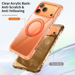 Custodia per telefono in acrilico trasparente con airbag sigillato sottovuoto e supporto magnetico girevole., For iPhone 17 Pro Max, For iPhone 17 Pro, For iPhone 17