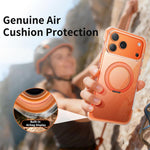 Custodia per telefono in acrilico trasparente con airbag sigillato sottovuoto e supporto magnetico girevole., For iPhone 17 Pro Max, For iPhone 17 Pro, For iPhone 17