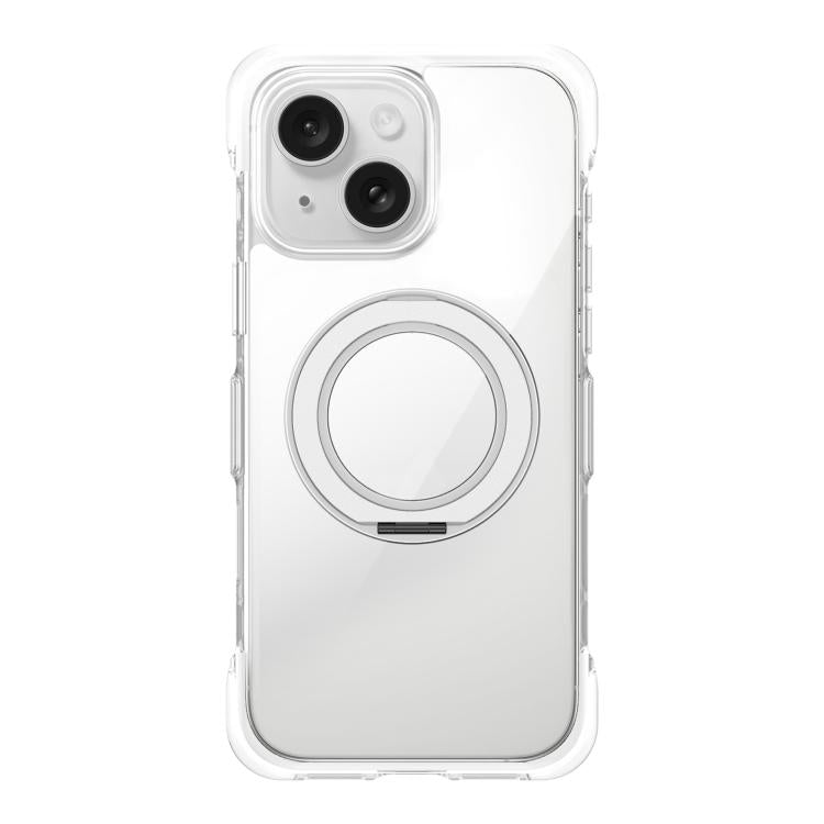 Custodia per telefono in acrilico trasparente con airbag sigillato sottovuoto e supporto magnetico girevole., For iPhone 16 Pro Max, For iPhone 16 Pro, For iPhone 16, For iPhone 15 Pro Max, For iPhone 15 Pro, For iPhone 15