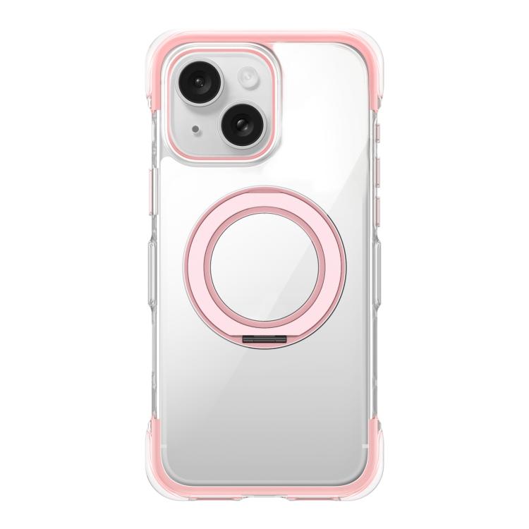 Custodia per telefono in acrilico trasparente con airbag sigillato sottovuoto e supporto magnetico girevole., For iPhone 16 Pro Max, For iPhone 16 Pro, For iPhone 16, For iPhone 15 Pro Max, For iPhone 15 Pro, For iPhone 15