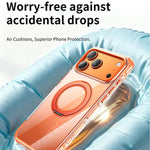 Custodia per telefono in acrilico trasparente con airbag sigillato sottovuoto e supporto magnetico girevole., For iPhone 16 Pro Max, For iPhone 16 Pro, For iPhone 16, For iPhone 15 Pro Max, For iPhone 15 Pro, For iPhone 15