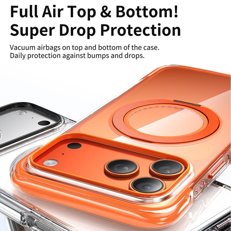Custodia per telefono in acrilico trasparente con airbag sigillato sottovuoto e supporto magnetico girevole., For iPhone 16 Pro Max, For iPhone 16 Pro, For iPhone 16, For iPhone 15 Pro Max, For iPhone 15 Pro, For iPhone 15
