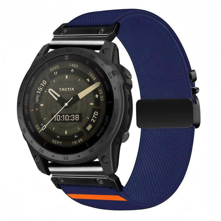 Cinturino per orologio in nylon elasticizzato con fibbia a paracadute e trama diagonale., For Gamin 26mm, For Gamin 22mm, For Gamin 20mm