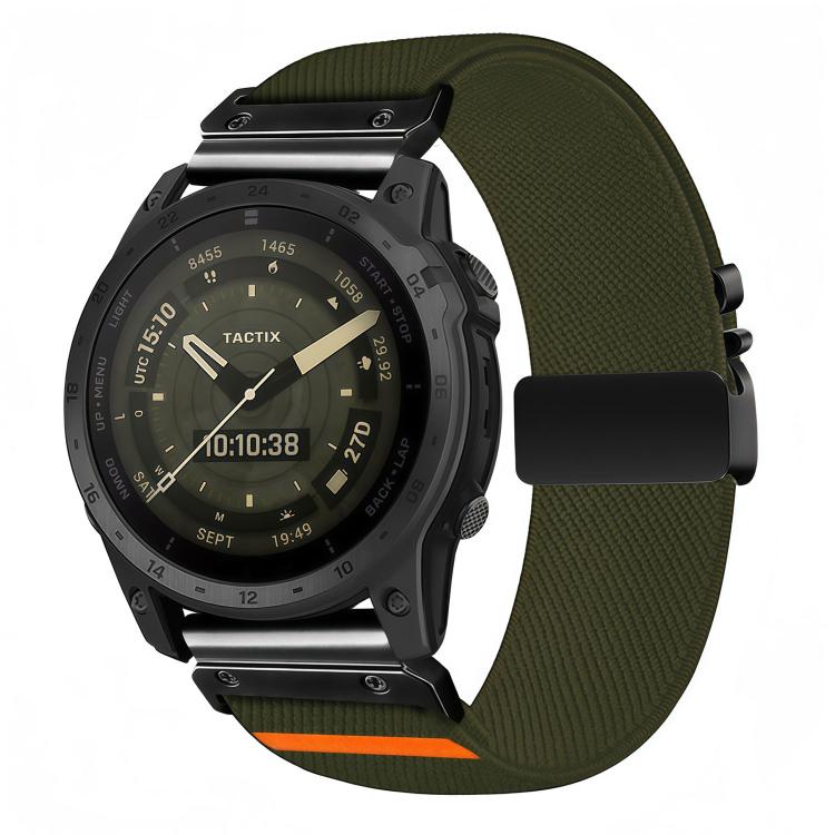 Cinturino per orologio in nylon elasticizzato con fibbia a paracadute e trama diagonale., For Gamin 26mm, For Gamin 22mm, For Gamin 20mm