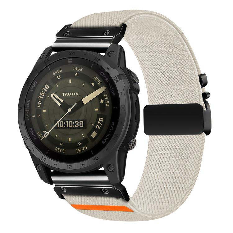 Cinturino per orologio in nylon elasticizzato con fibbia a paracadute e trama diagonale., For Gamin 26mm, For Gamin 22mm, For Gamin 20mm