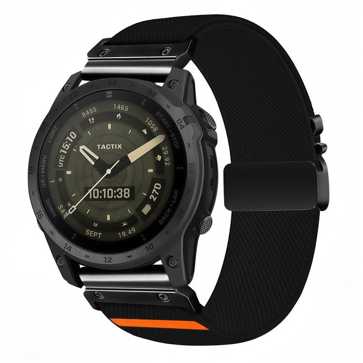 Cinturino per orologio in nylon elasticizzato con fibbia a paracadute e trama diagonale., For Gamin 26mm, For Gamin 22mm, For Gamin 20mm