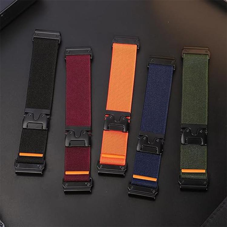 Cinturino per orologio in nylon elasticizzato con fibbia a paracadute e trama diagonale., For Gamin 26mm, For Gamin 22mm, For Gamin 20mm