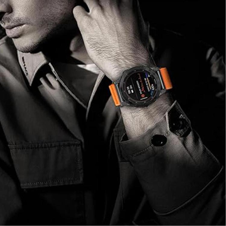 Cinturino per orologio in nylon elasticizzato con fibbia a paracadute e trama diagonale., For Gamin 26mm, For Gamin 22mm, For Gamin 20mm