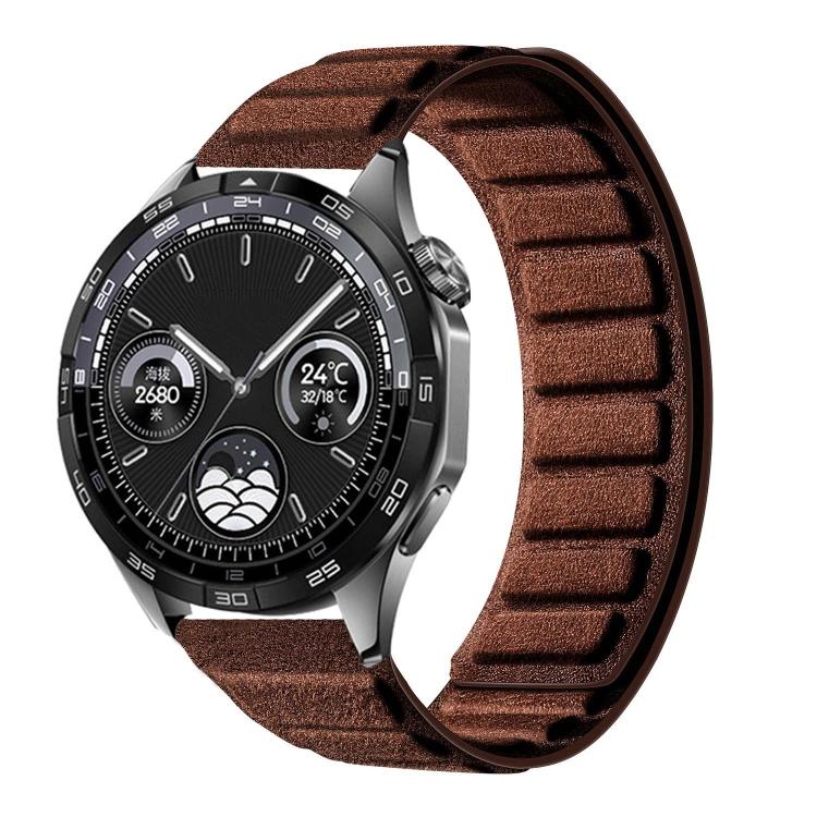 Cinturino per orologio quadrato in pelle scamosciata con chiusura magnetica., 22mm